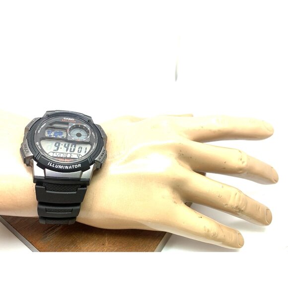 Casio Men's Watch AE1000W Black Resin Digital Quartz Sport World Time 3198 - Picture 4 of 14